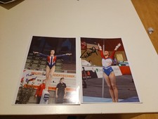 2 zdjęcia z autografem, gimnastyka, Tisha Vollmann, Holandia, Mari Kanter, Norwegia