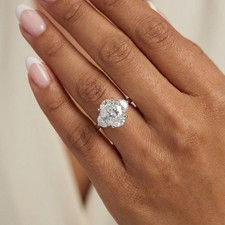 3-Stone Engagement Ring Platinum Trellis 5.71 Carat Oval Lab-Grown Diamond G SI1