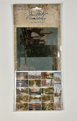 TH94028  IdeaOlogy Vellum Scenes 18 pc. Assortment  Transparent Postcard Scenes