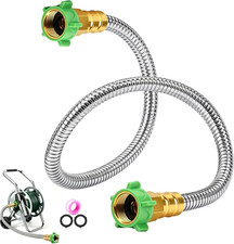 3FT Short Garden Hose Female to Female Stainless Steel Leader Hose for Hose