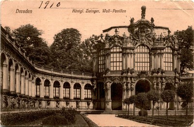 1910, Dresden, Königl. Zwinger, Wall-Pavillon Dear, Kunst Postcard