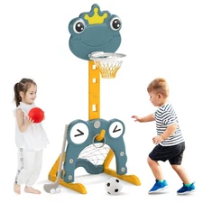 Toddler Basketball Hoop 4-in-1 Kids Indoor/Outdoor Activity Center Sports Gift