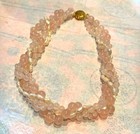 14K gold clasp/ Rose Quartz & freshwater pearl 4- strand 18” knotted necklace — photo 1