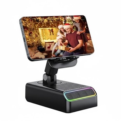 Gifts for Men,Wireless Induction Bluetooth Speaker Audio with Phone Stand Black