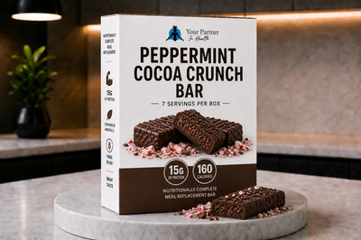 PEPPERMINT COCOA CRUNCH BARS - 3 BOXES/21 SERVINGS - SIMILAR TO OPTIFAST BARS