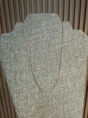 14K Real Yellow Gold 1.5mm Paper Clip Adjustable Chain from 16'' to 22''