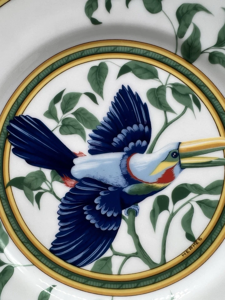 Hermes Paris Toucans Teller Frühstücksteller Limoges Porzellan Geschirr - Bild 3 von 4