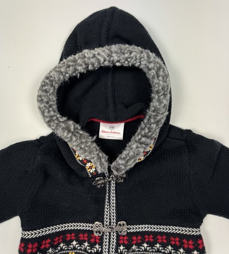 Hanna Andersson Sweater Kids 4 Christmas Holiday Girl's Faux Fur Cardigan - Picture 9 of 16