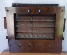 Vintage Glass & Wood HMV Radiogram Front Panel SW LW And MW Tuning Fascia 