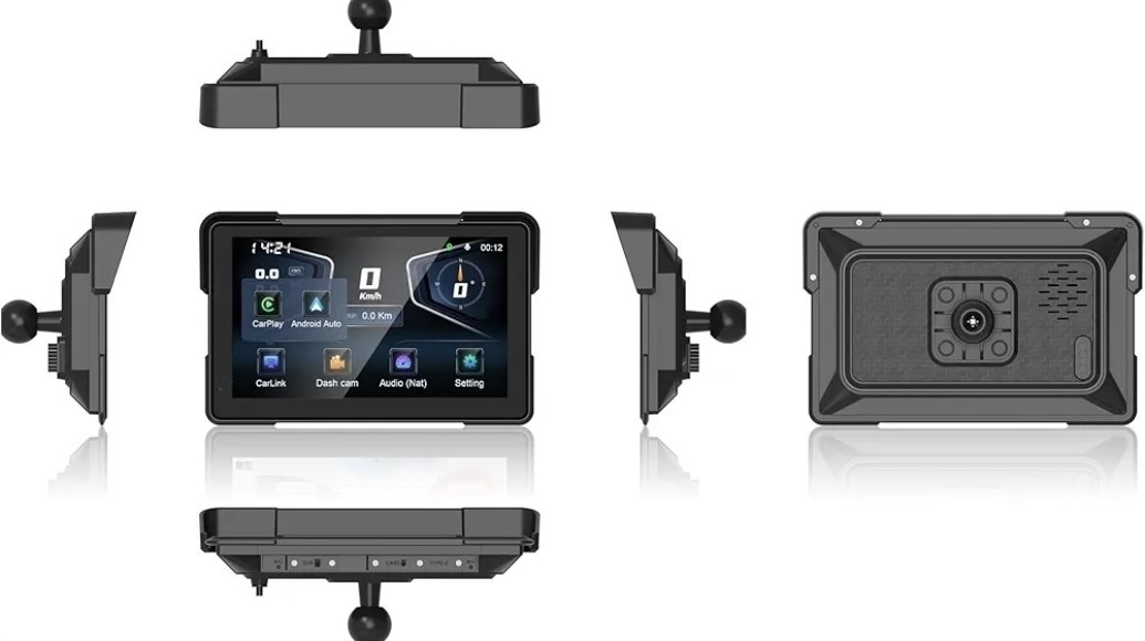 4K Dash Cam, Bluetooth Motorcycle Carplay & Android Auto 7
