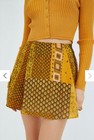 Urban Outfitters Womens Sz S Mini Skirt Liz Patchwork Quilt Print Yellow Bandana