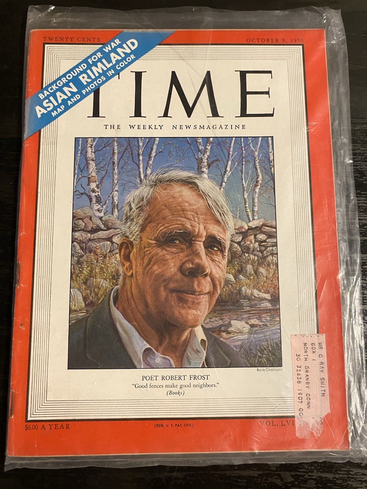 Time Magazine October 9, 1950 Robert Frost Poet Feature