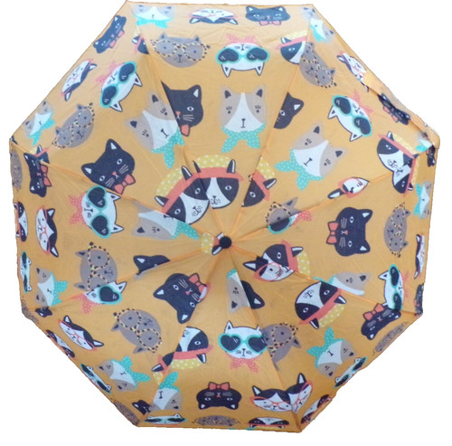 KITTY CAT KITTEN FELINE WORKING UMBRELLA 38 INCH ROUND WITH STORAGE SLEEVE