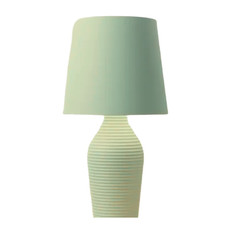 Modern Cerami bedside Lamp fabric shade lounge bedroom lamp-Matte finish