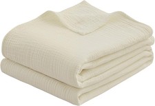 100 Cotton Muslin King Blanket 108" x 90"   A Luxuriously Soft 4-Layer