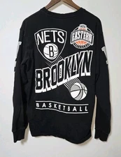 Brooklyn Nets Basketball Long Sleeve Shirt UNK Brand Size L Double Sided NBA Men