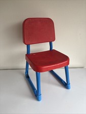 Silla infantil vintage FISHER PRICE roja y azul artesanal