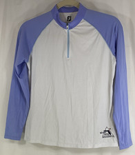 Footjoy Women's L Quarter Zip Long Sleeve Pullover Jacket Mid Layer Thumb Loops