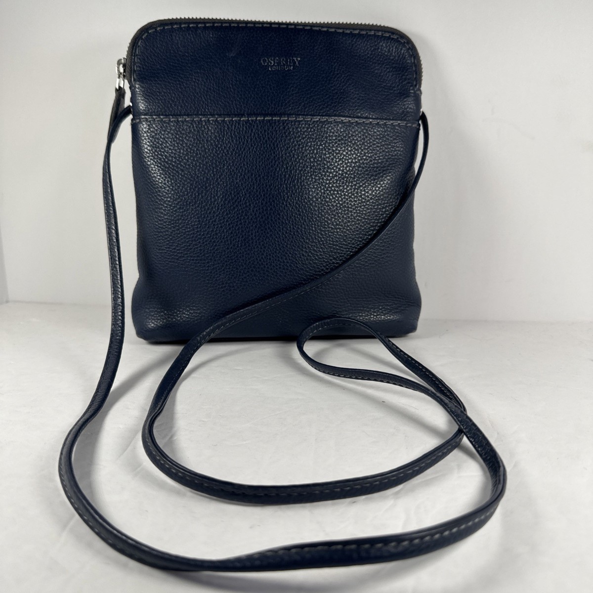 navy osprey bag Osprey London Cross Body Pebble Leather Bag Navy Travel Ready