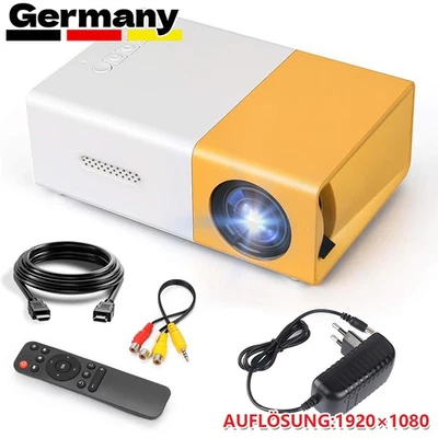 Mini Tragbar Beamer Projektor 4:3 HD 1080P Android/iPhones TV Heimkino - Bild 1 von 4