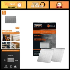 16-Gauge 2-1/2" Glue Collated Straight Finish Nails - 1000 Count for Woodworking