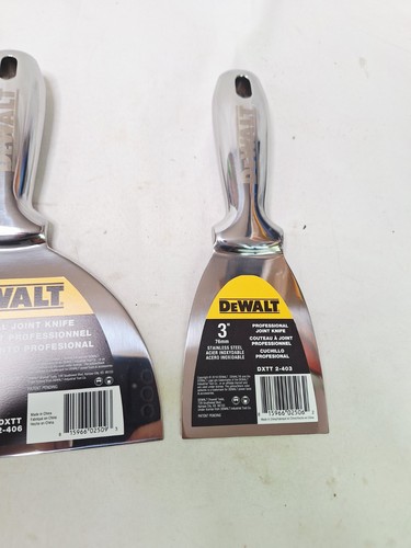 DEWALT 3pcs Joint Knife Set 8", 6", 3" Stainless Steel, Professional Joint Knife - Picture 4 of 5