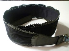 NWT: NINE WEST Black 3.5" Belt w/ Floral Embroidery, L
