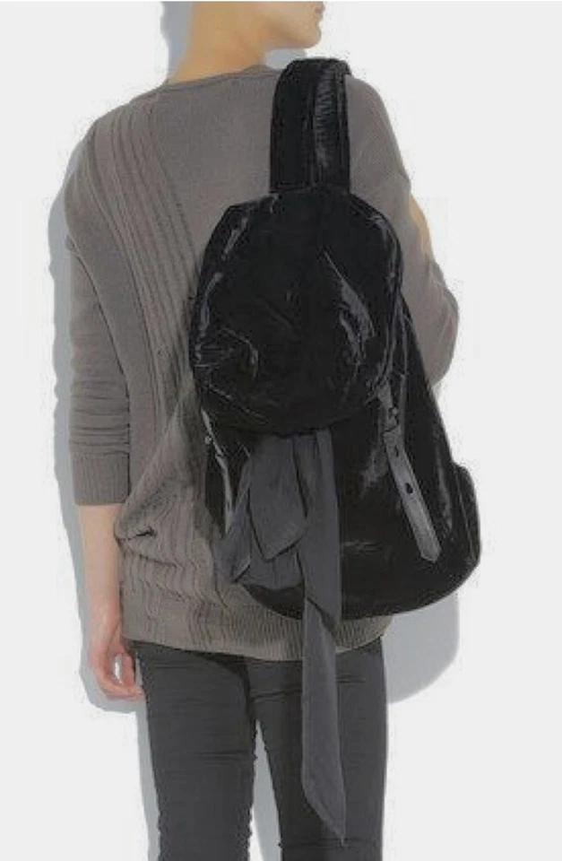 Rare ALEXANDER WANG Sydney Velour + Leather Rucksack Backpack Bag - Amazing - Image 4 of 4