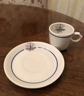 VINTAGE LIMOGES FRANCE EN PLEIN CIEL PORCELAIN CUP SAUCER RARE EIFEL TOWER — photo 1