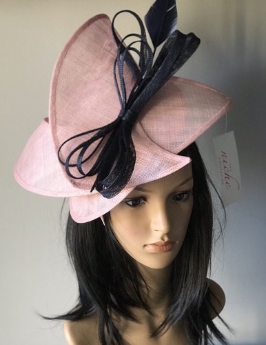 PINK AND NAVY ASCOT WEDDING HATINATOR 