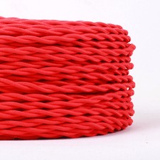 Three Core Round Braided Fabric Lighting Cable 0.75mm Vintage Style Flex