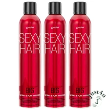 Sexy Hair Big Spray and Play Harder Firm Volumizing Hairspray, 10oz. (3Pack)