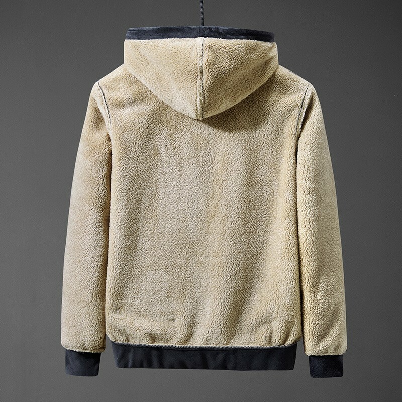Men's Thick Fleece Lined Jacket Hooded 