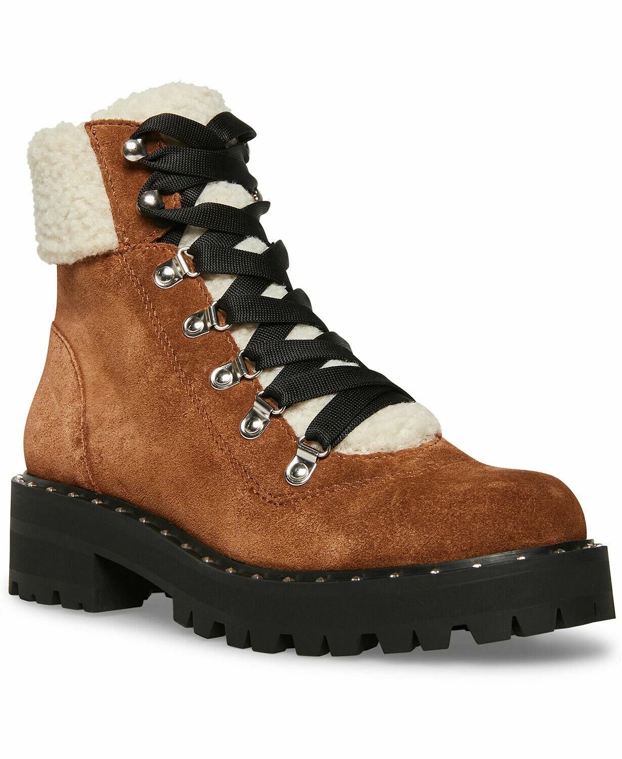 Steve Madden Women's Receptive Lace-Up Hiker Booties Suede Size 5.5 M
