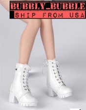 1/6 Female Leather Combat Boots HOLLOW For 12" PHICEN VERYCOOL Hot Toys Figure