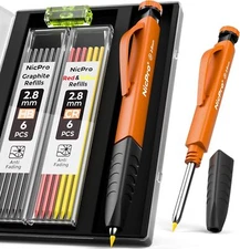 Upgraded 3-IN-1 Carpenter Pencils Set with Finger Grip, 1Pcs Construction Pencil