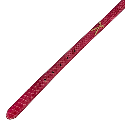 Golf golfing woman’s pink snakeskin gold club belt. Size Large LB Belt Company Pink Snakeskin Skinny Belt Golf Club Buckle  main image 4