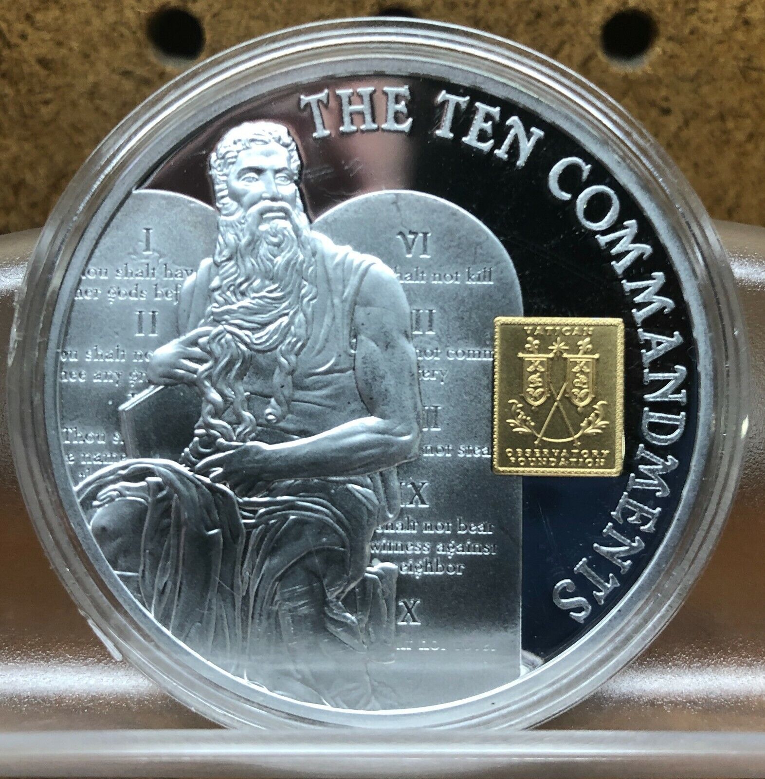 The 10 誕生日/お祝い Commandments Moses Commemorative Coin Plate 2021人気特価 Proof Silver