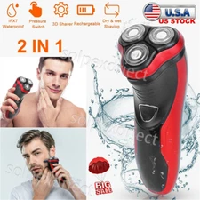 Men's Electric Razor Shaver With Pop-up Trimmer Wet&Dry Rotary Razor Waterproof