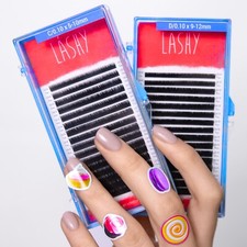 Wimpernverlängerung Einzelwimpern Black LASHY Neu von Lovely C D L M Biegung