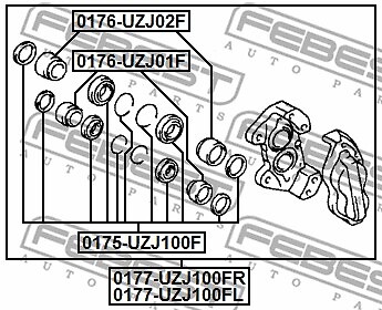 0177-UZJ100FL FEBEST Brake Caliper for LEXUS,TOYOTA,TOYOTA (FAW)