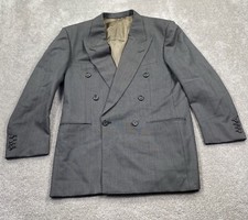 Adrian Dules Men's Suit Coat Blazer  Size 40 Gray Double Breasted