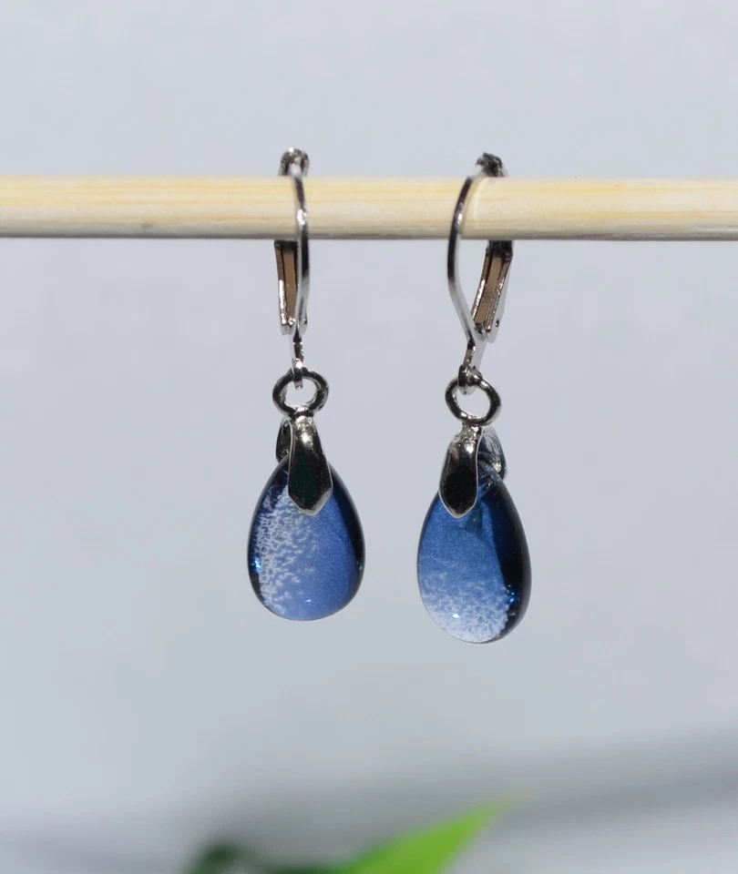 AUSWAHL +++ TROPFEN Ohrhänger Edelstahl silber Ohrringe Brisur Glas Anhänger - Bild 3 von 4