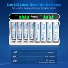 4x AA+4 AAA  Rechargeable Batteries & AAA-AA USB Fast Charging Dock Charger Set