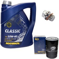 MotoröL ÖLfilter SM107/1 10W40 5Liter + ÖLablassschraube FüR Mercedes W201 E 2.0