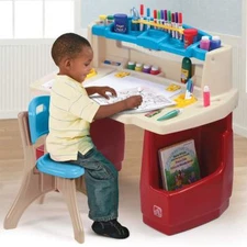 Kids Art Desk Toddler Creative Learning Little Drafting Table Childrens Crafts 