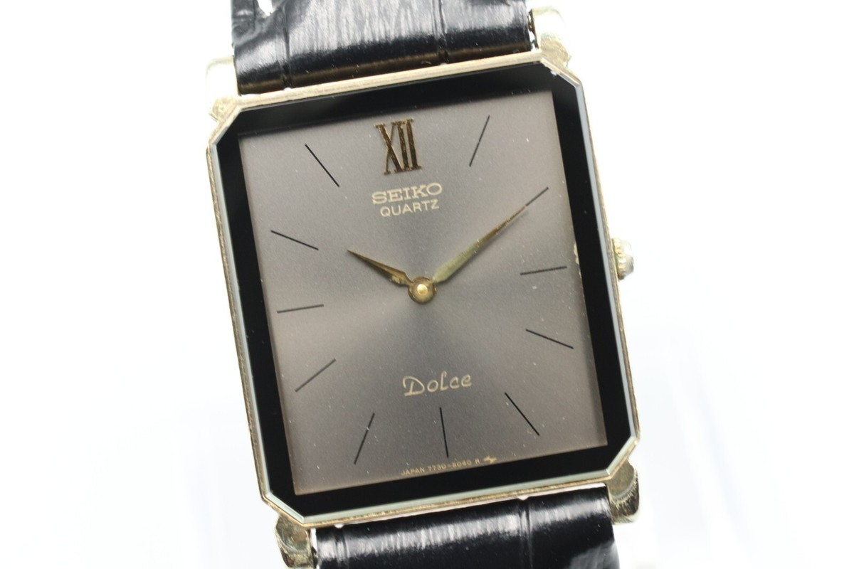 Exc+5* Vintage SEIKO Dolce 7730-5040 Quartz Black Dial Tank Exc+5* Vintage SEIKO Dolce 7730-5040 Quartz Black Dial Tank