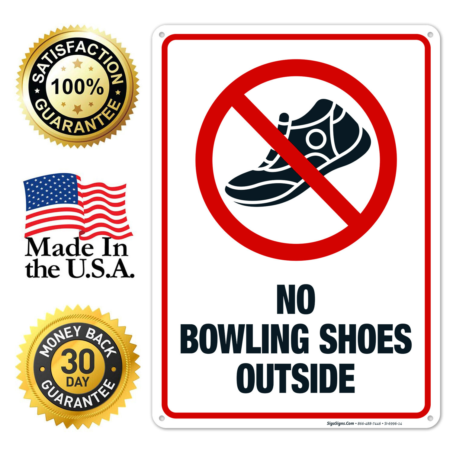 No Bowling Shoes Outside Sign,