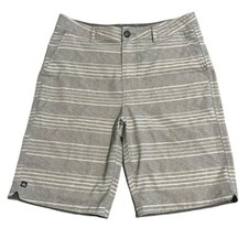 Micros Board Shorts Boys Size 18 Youth Large Gray Striped Swim Trunks Pocketed