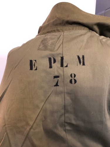 Vintage MILITARY Army trench coat khaki Cotton Pockets Long Oversized Sz M/L - Picture 8 of 14